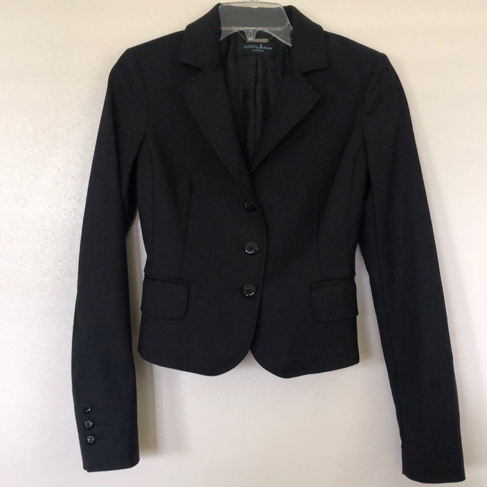 EUC Guess By George Marciano retro black blazer